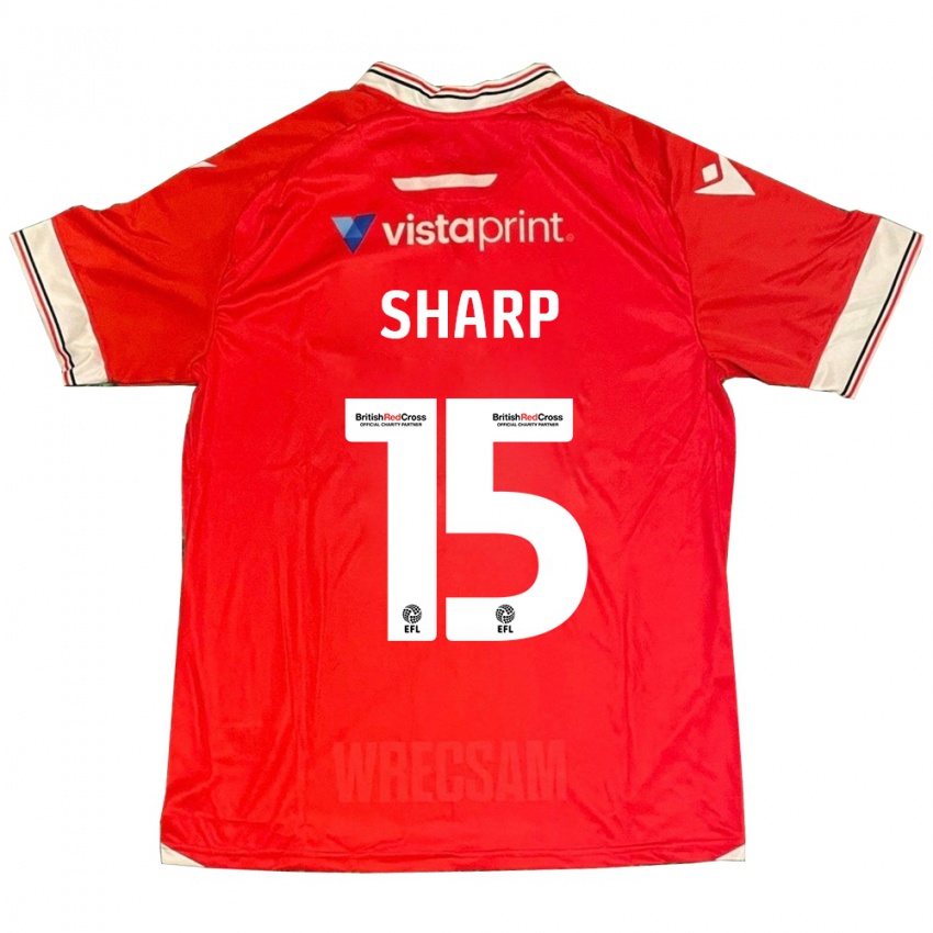 Hombre Camiseta Katie Sharp #15 Rojo 1ª Equipación 2023/24 La Camisa Chile