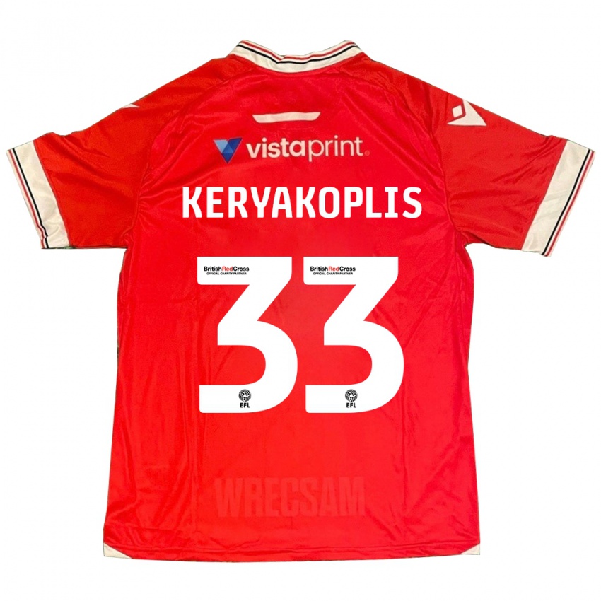 Hombre Camiseta Hannah Keryakoplis #33 Rojo 1ª Equipación 2023/24 La Camisa Chile