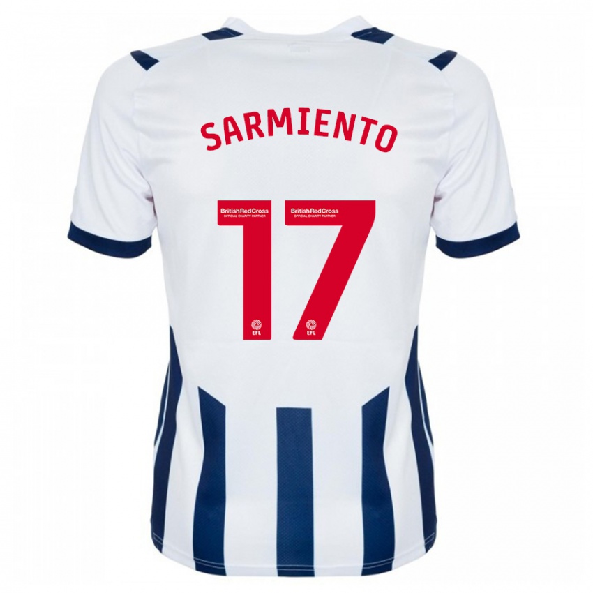 Hombre Camiseta Jeremy Sarmiento #17 Blanco 1ª Equipación 2023/24 La Camisa Chile