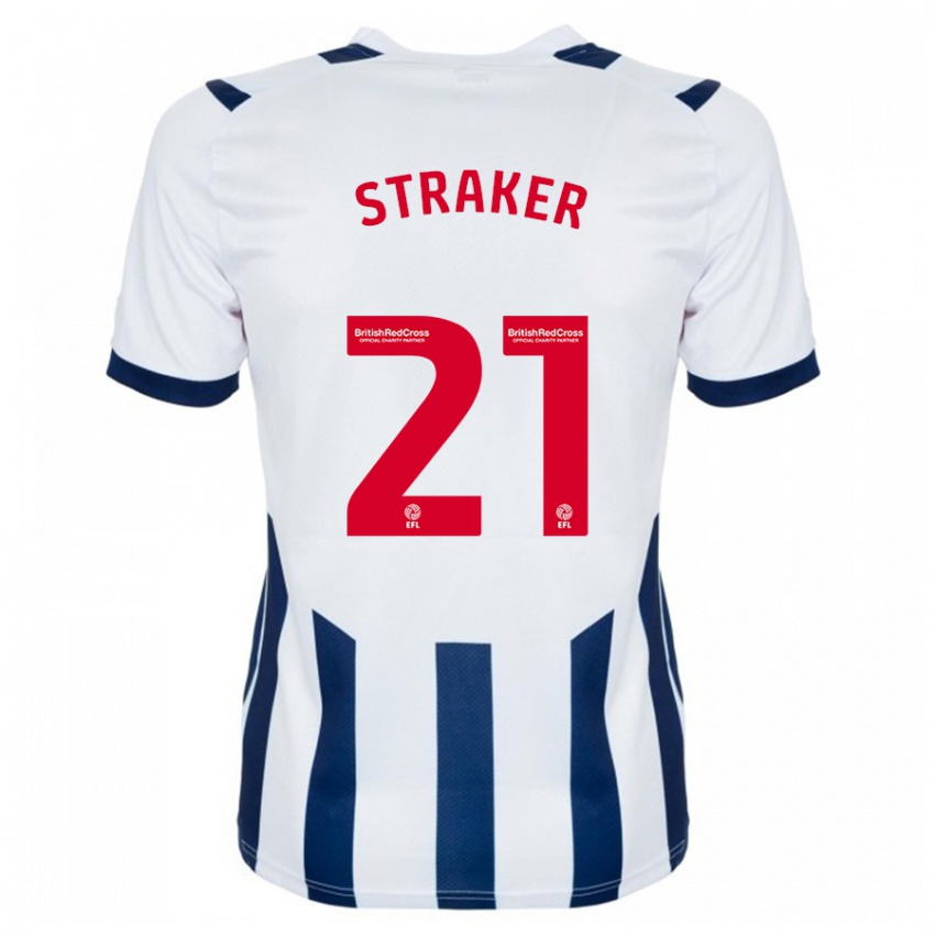 Hombre Camiseta Jannelle Straker #21 Blanco 1ª Equipación 2023/24 La Camisa Chile