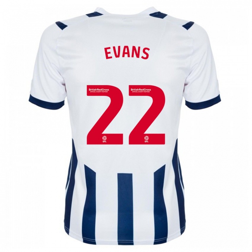 Hombre Camiseta Kate Evans #22 Blanco 1ª Equipación 2023/24 La Camisa Chile
