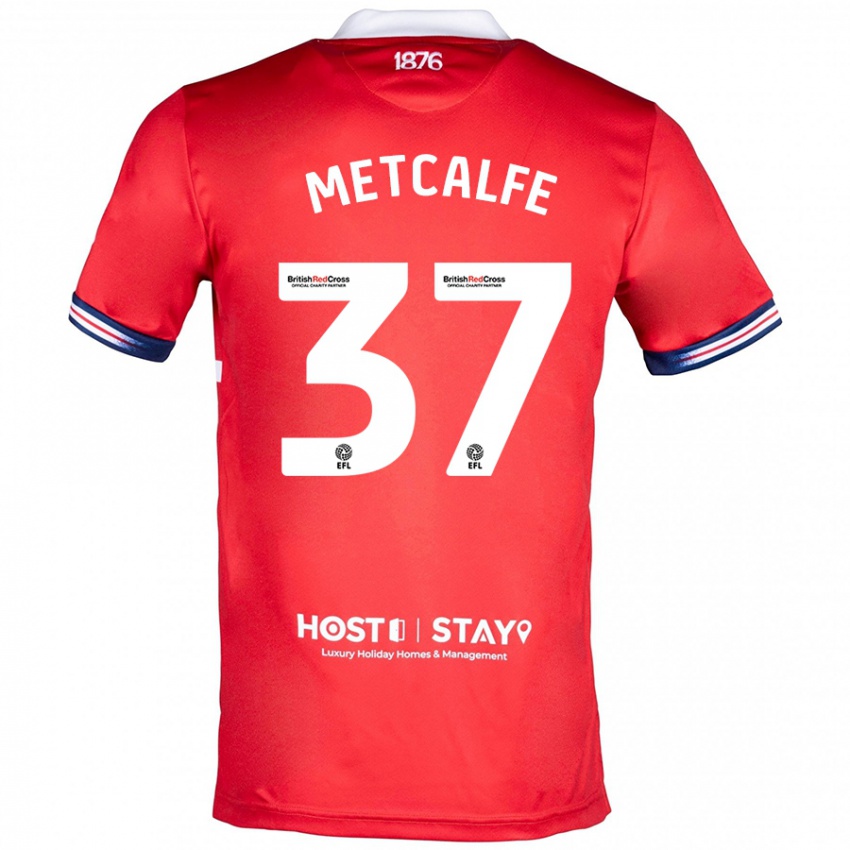 Hombre Camiseta Max Metcalfe #37 Rojo 1ª Equipación 2023/24 La Camisa Chile