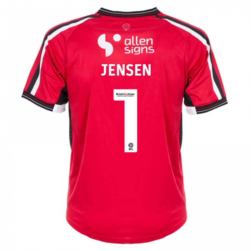 Hombre Camiseta Lukas Jensen #1 Rojo 1ª Equipación 2023/24 La Camisa Chile