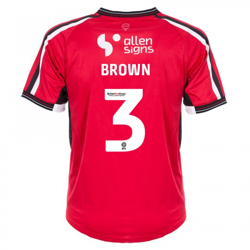 Hombre Camiseta Jaden Brown #3 Rojo 1ª Equipación 2023/24 La Camisa Chile