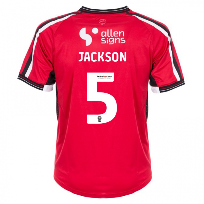 Hombre Camiseta Adam Jackson #5 Rojo 1ª Equipación 2023/24 La Camisa Chile