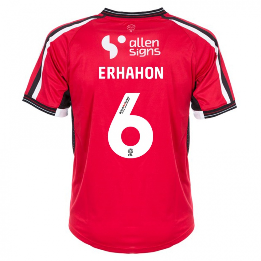 Hombre Camiseta Ethan Erhahon #6 Rojo 1ª Equipación 2023/24 La Camisa Chile