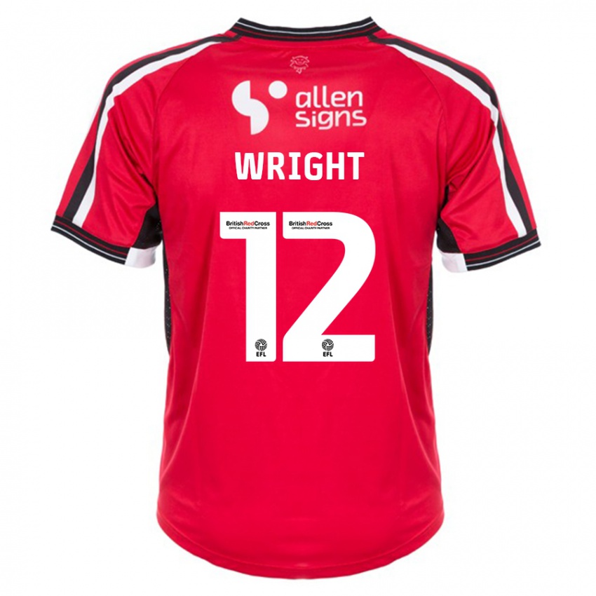 Hombre Camiseta Jordan Wright #12 Rojo 1ª Equipación 2023/24 La Camisa Chile