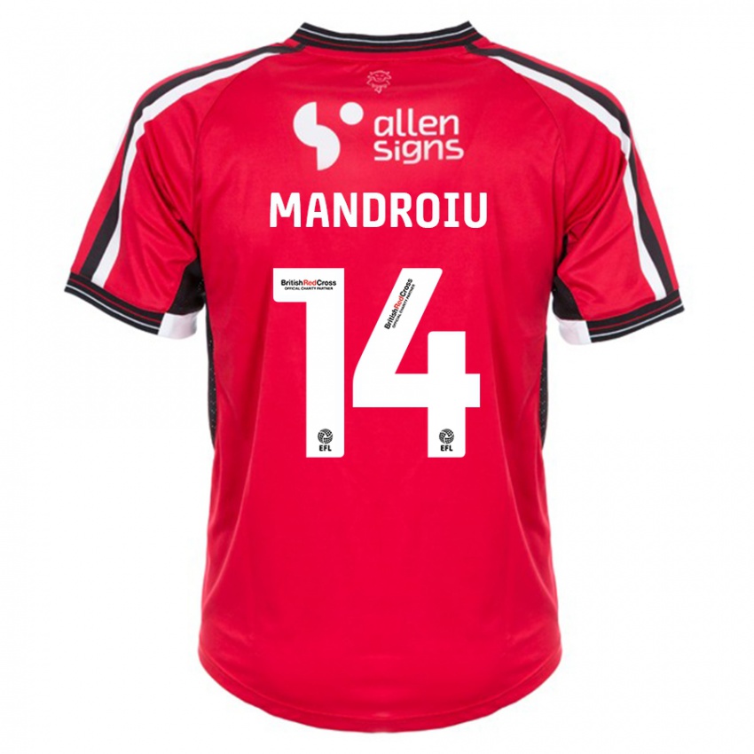 Hombre Camiseta Daniel Mandroiu #14 Rojo 1ª Equipación 2023/24 La Camisa Chile