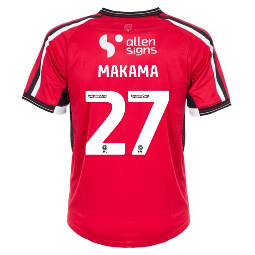 Hombre Camiseta Jovon Makama #27 Rojo 1ª Equipación 2023/24 La Camisa Chile