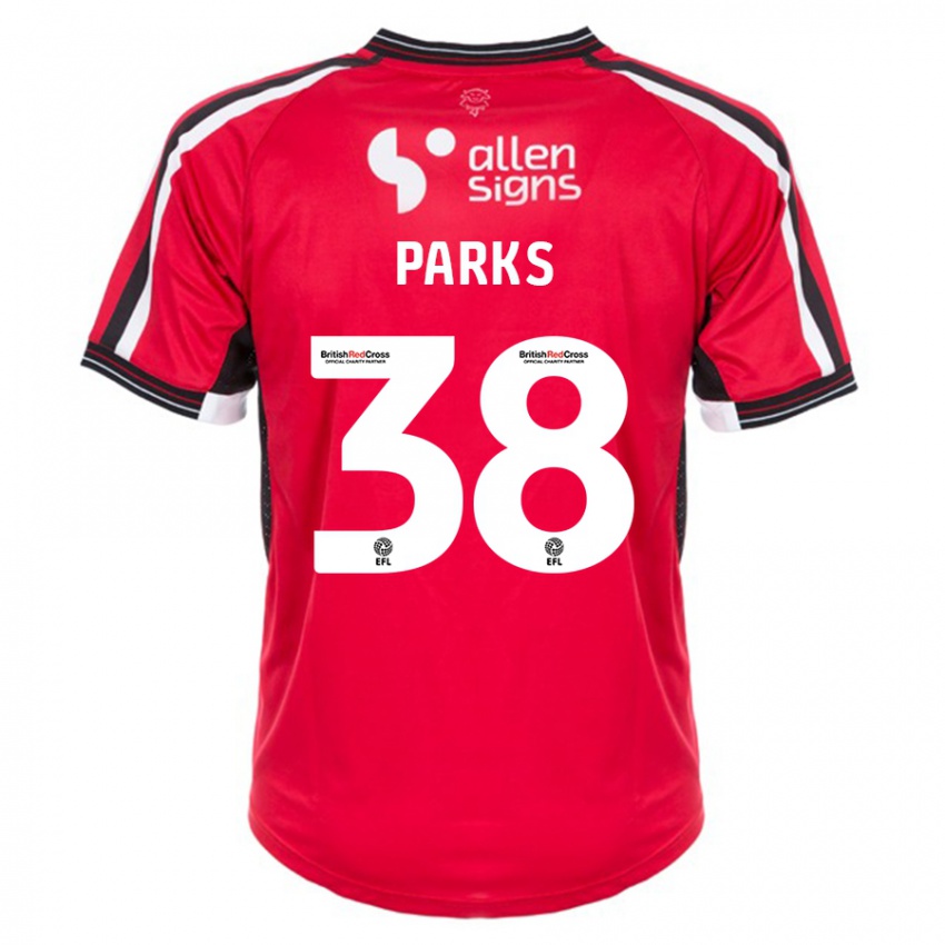 Hombre Camiseta Charlie Parks #38 Rojo 1ª Equipación 2023/24 La Camisa Chile