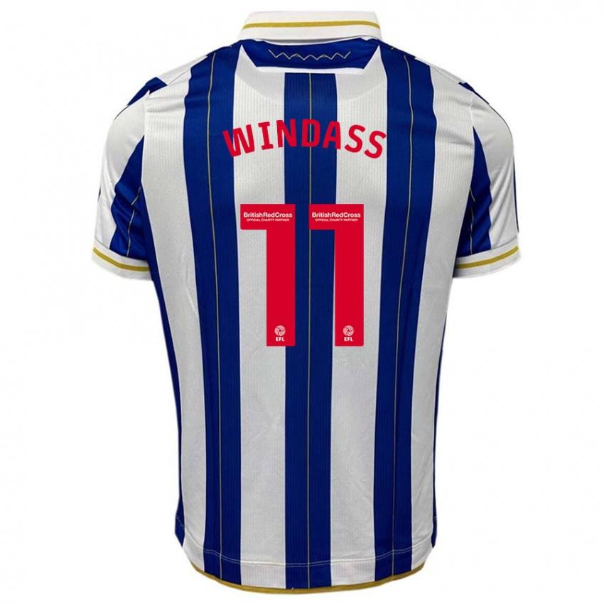 Hombre Camiseta Josh Windass #11 Azul Blanco 1ª Equipación 2023/24 La Camisa Chile