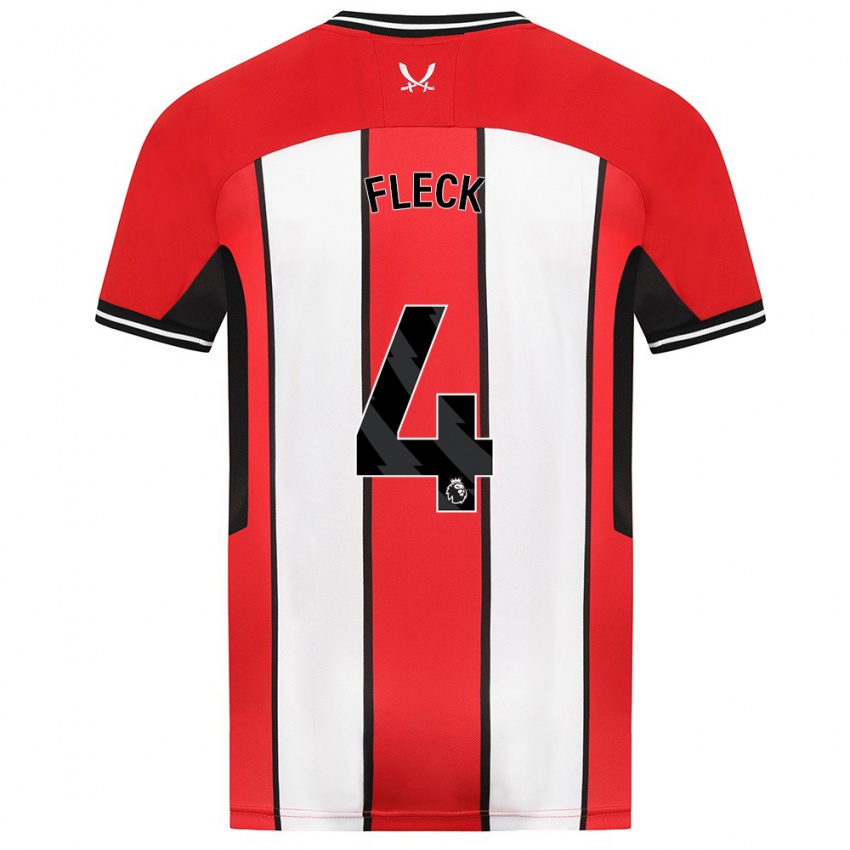 Hombre Camiseta John Fleck #4 Rojo 1ª Equipación 2023/24 La Camisa Chile
