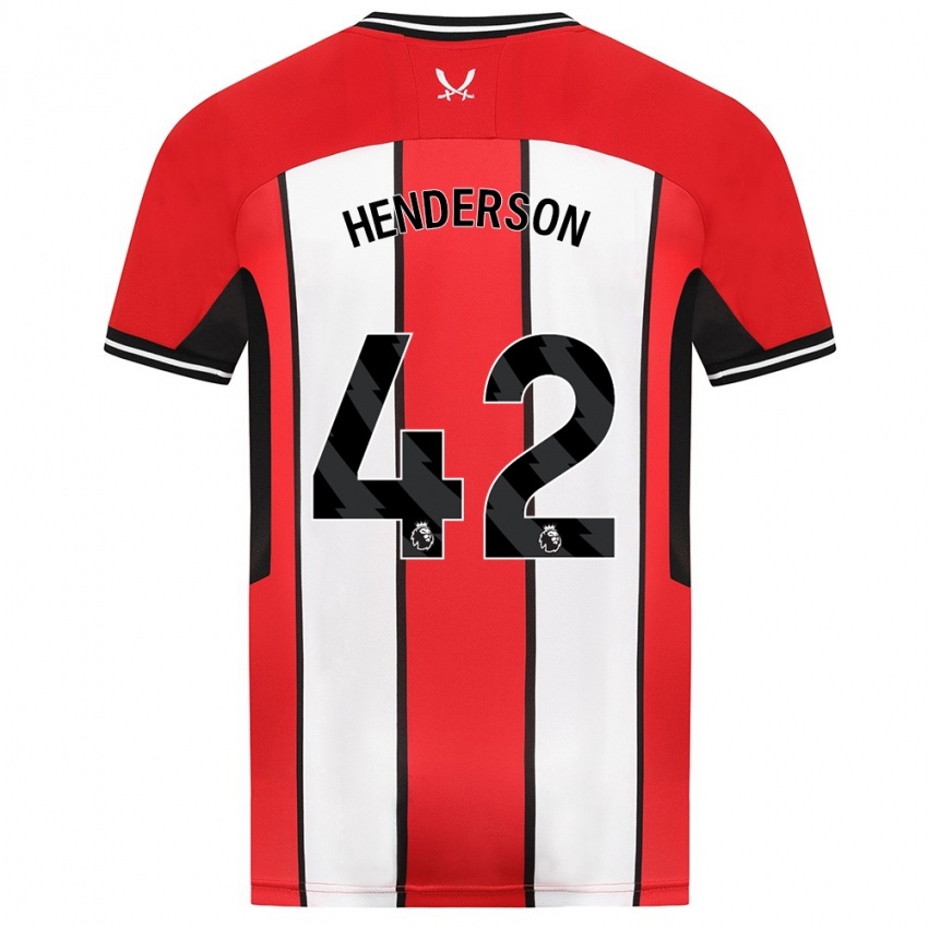 Hombre Camiseta Peyton Henderson #42 Rojo 1ª Equipación 2023/24 La Camisa Chile
