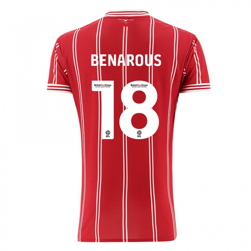 Hombre Camiseta Ayman Benarous #18 Rojo 1ª Equipación 2023/24 La Camisa Chile