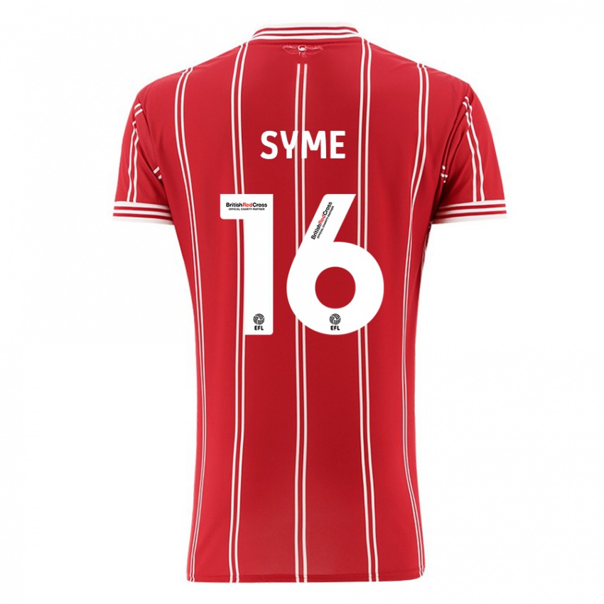 Hombre Camiseta Emily Syme #16 Rojo 1ª Equipación 2023/24 La Camisa Chile