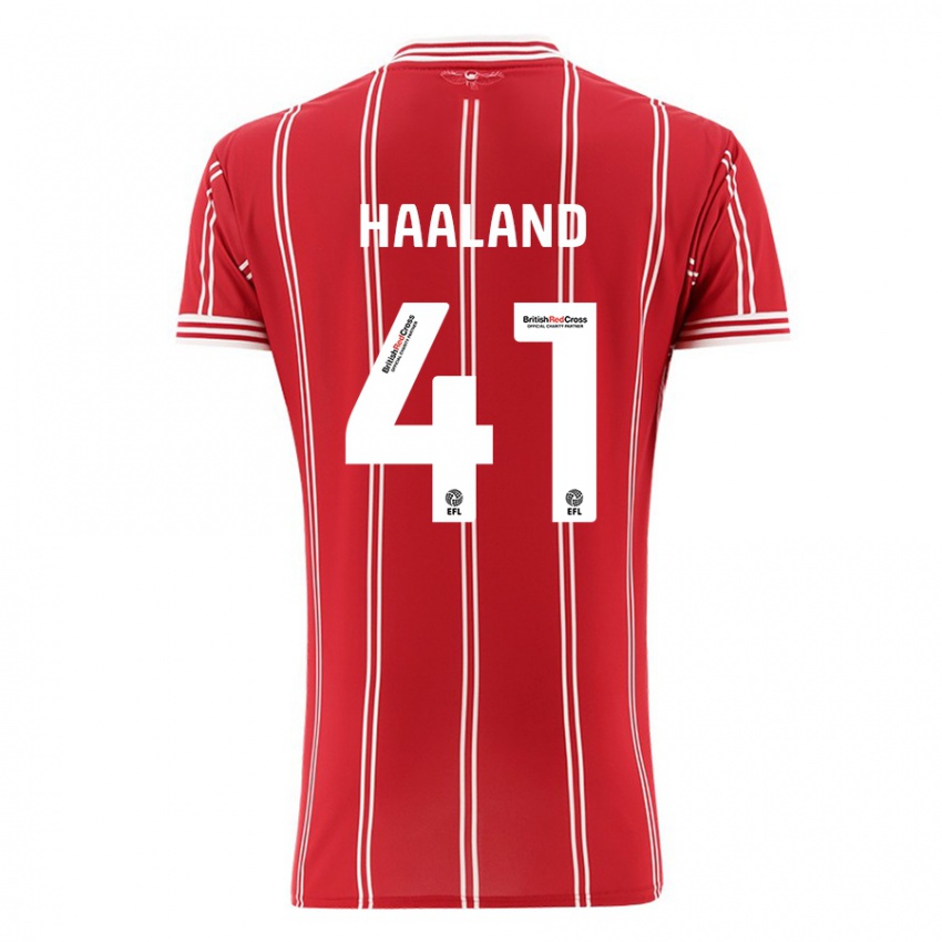 Hombre Camiseta Benedicte Haaland #41 Rojo 1ª Equipación 2023/24 La Camisa Chile