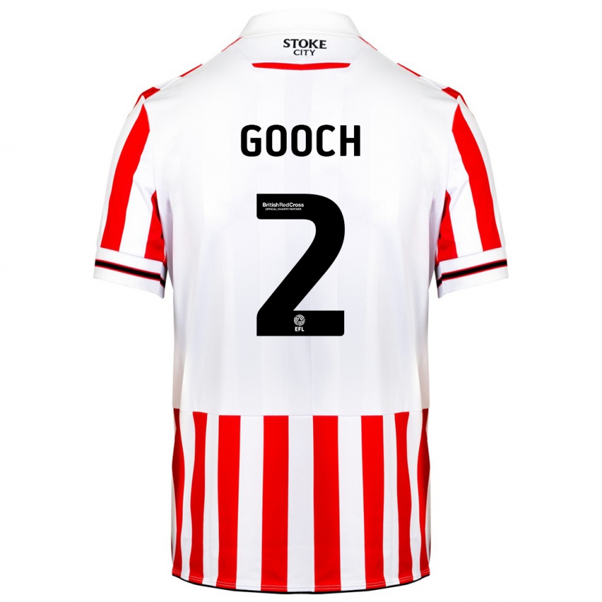 Hombre Camiseta Lynden Gooch #2 Rojo Blanco 1ª Equipación 2023/24 La Camisa Chile