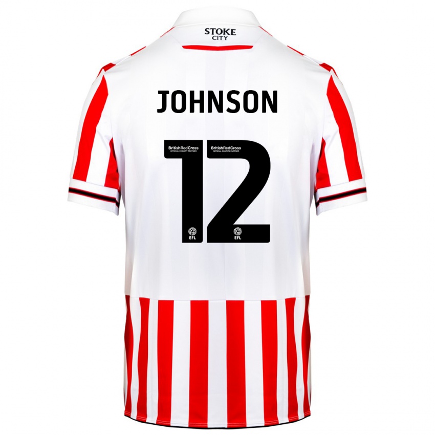 Hombre Camiseta Daniel Johnson #12 Rojo Blanco 1ª Equipación 2023/24 La Camisa Chile