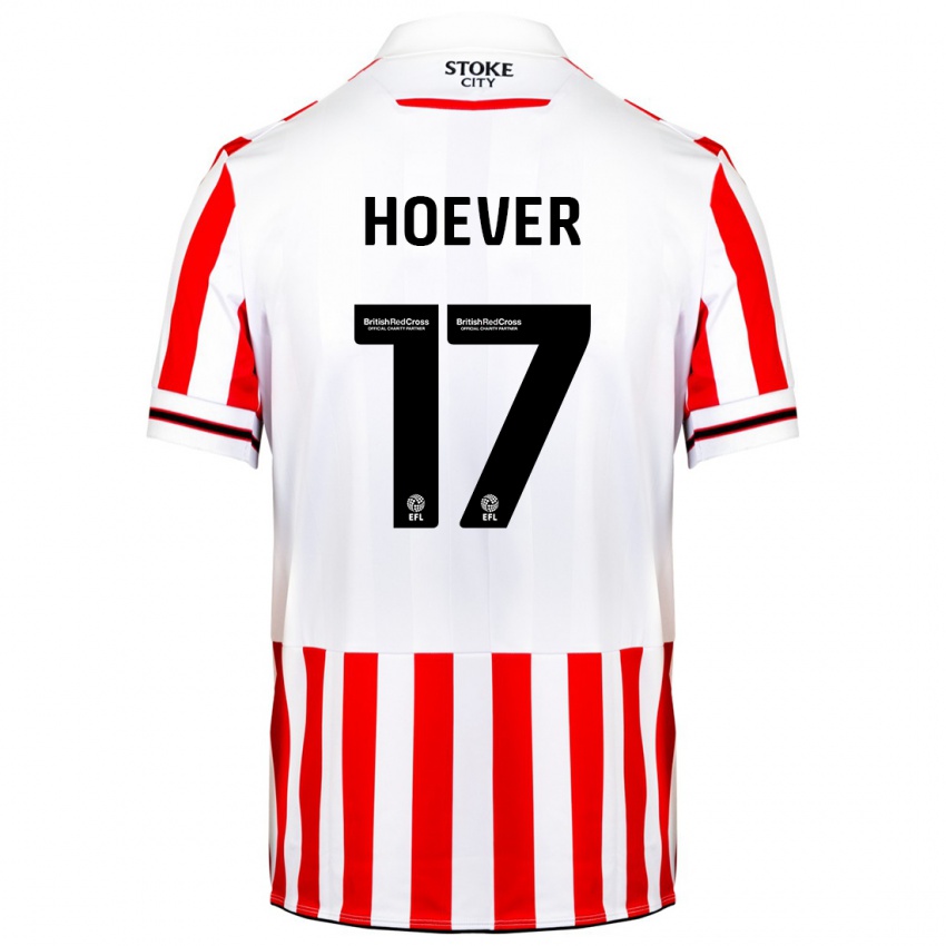 Hombre Camiseta Ki-Jana Hoever #17 Rojo Blanco 1ª Equipación 2023/24 La Camisa Chile