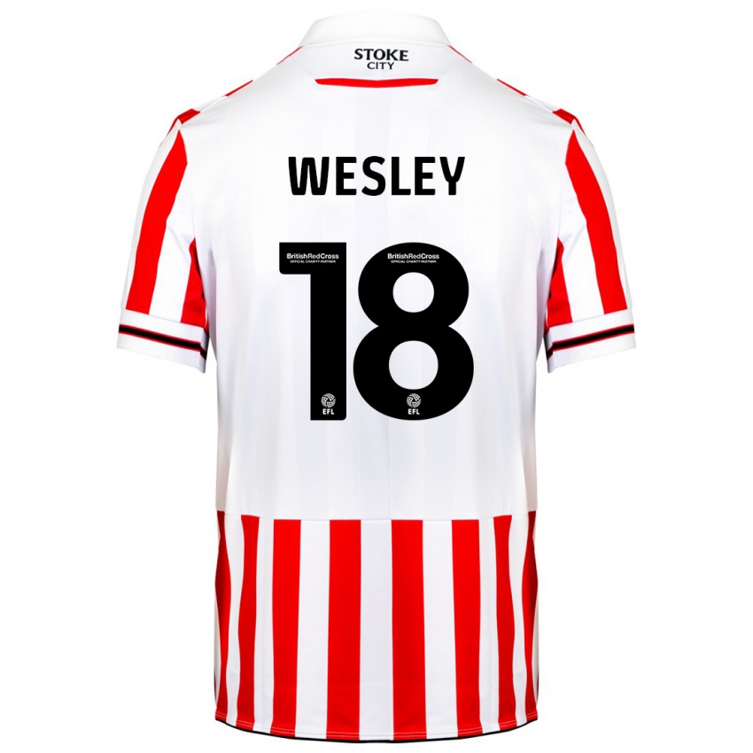 Hombre Camiseta Wesley Moraes #18 Rojo Blanco 1ª Equipación 2023/24 La Camisa Chile