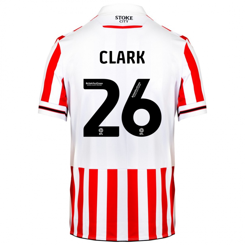 Hombre Camiseta Ciaran Clark #26 Rojo Blanco 1ª Equipación 2023/24 La Camisa Chile