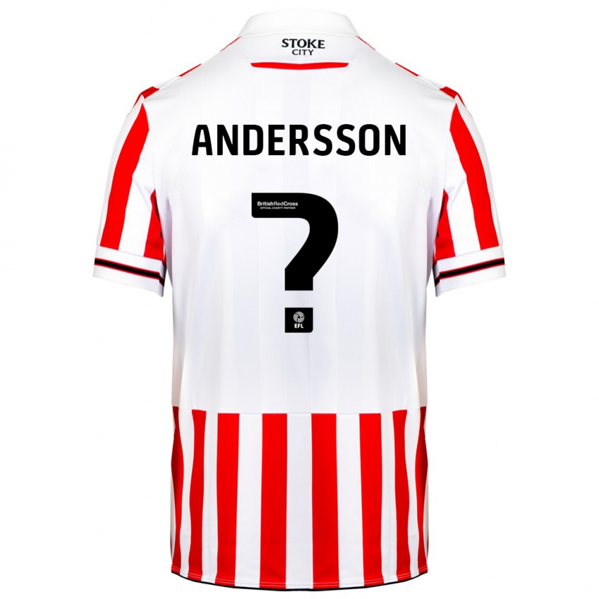 Hombre Camiseta Edwin Andersson #0 Rojo Blanco 1ª Equipación 2023/24 La Camisa Chile