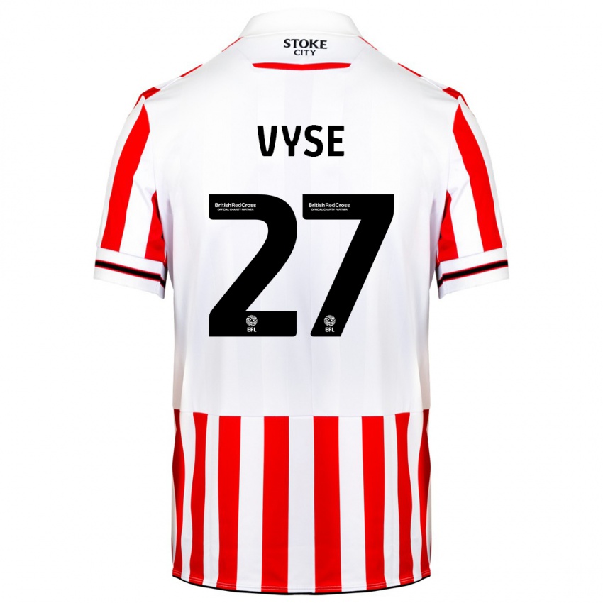Hombre Camiseta Ryah Vyse #27 Rojo Blanco 1ª Equipación 2023/24 La Camisa Chile