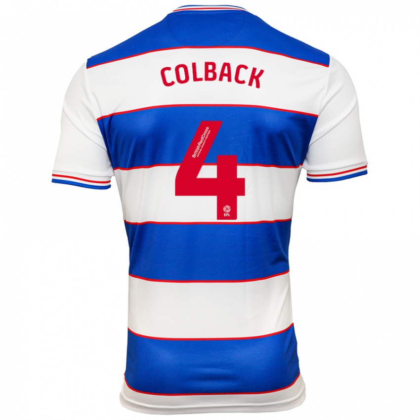 Hombre Camiseta Jack Colback #4 Blanco Azul 1ª Equipación 2023/24 La Camisa Chile