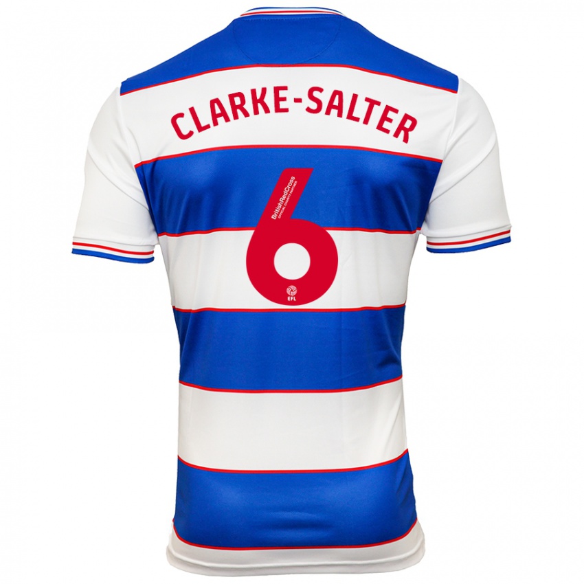 Hombre Camiseta Jake Clarke-Salter #6 Blanco Azul 1ª Equipación 2023/24 La Camisa Chile