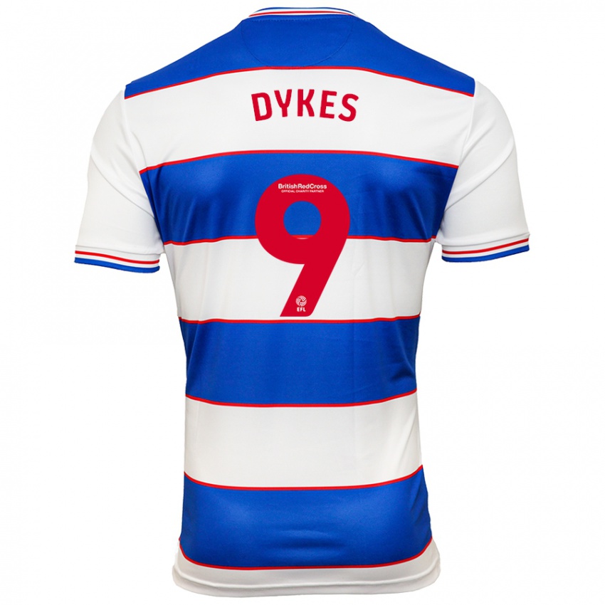 Hombre Camiseta Lyndon Dykes #9 Blanco Azul 1ª Equipación 2023/24 La Camisa Chile