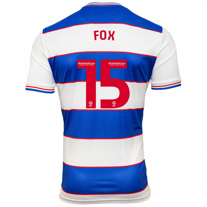 Hombre Camiseta Morgan Fox #15 Blanco Azul 1ª Equipación 2023/24 La Camisa Chile