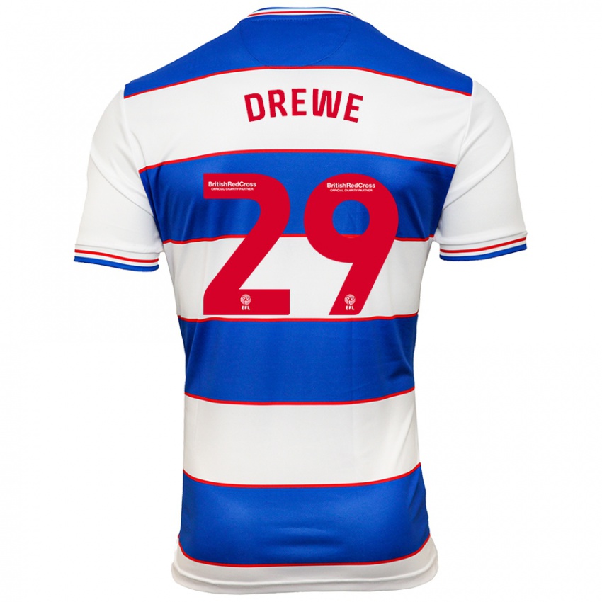 Hombre Camiseta Aaron Drewe #29 Blanco Azul 1ª Equipación 2023/24 La Camisa Chile