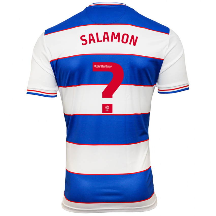 Hombre Camiseta Matteo Salamon #0 Blanco Azul 1ª Equipación 2023/24 La Camisa Chile