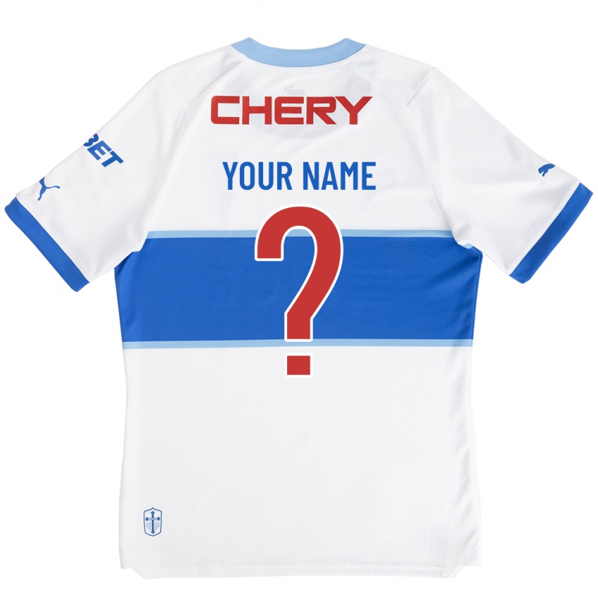 Hombre Camiseta Su Nombre #0 Blanco 1ª Equipación 2023/24 La Camisa Chile