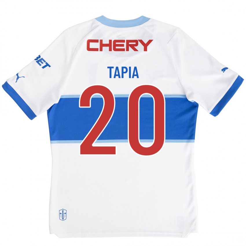 Hombre Camiseta Gonzalo Tapia #20 Blanco 1ª Equipación 2023/24 La Camisa Chile