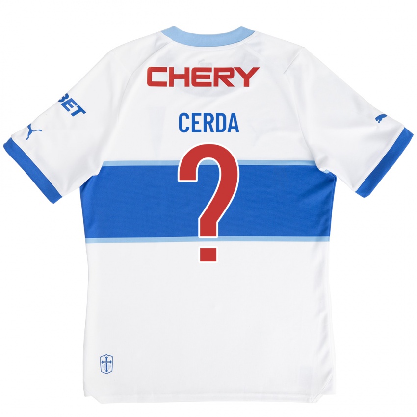 Hombre Camiseta Axel Cerda #0 Blanco 1ª Equipación 2023/24 La Camisa Chile