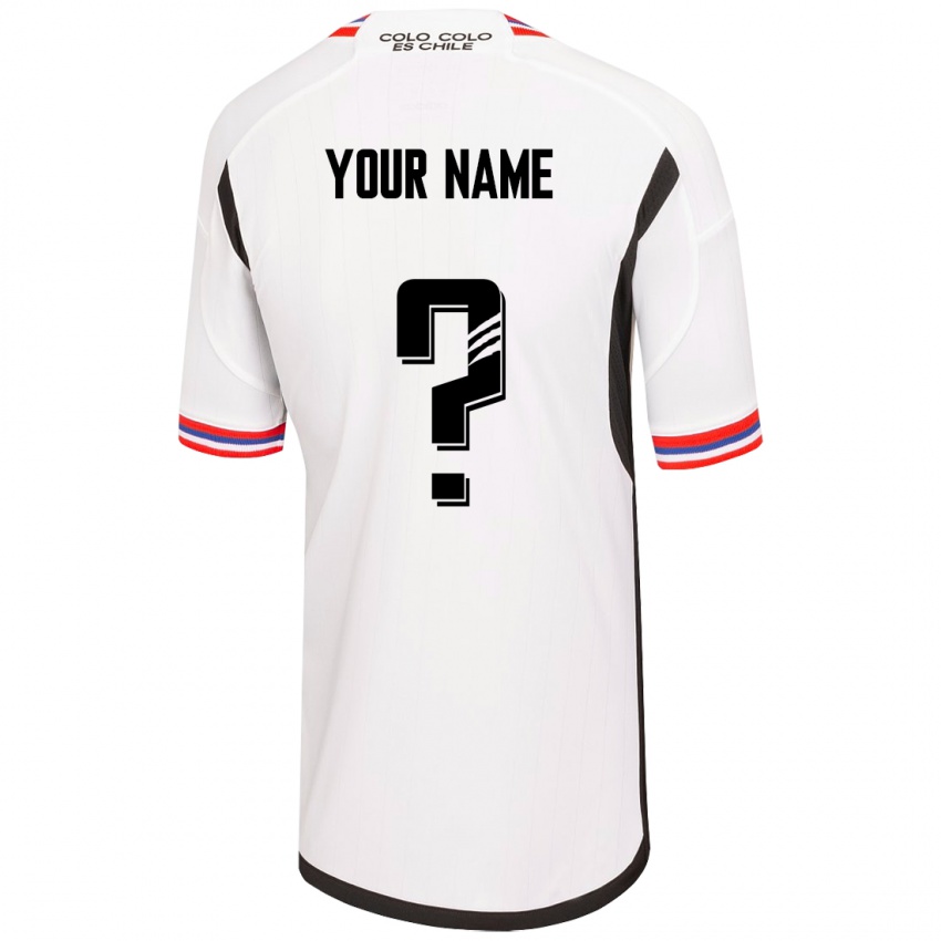 Hombre Camiseta Su Nombre #0 Blanco 1ª Equipación 2023/24 La Camisa Chile