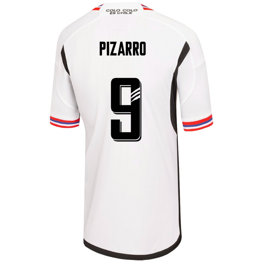 Hombre Camiseta Damián Pizarro #9 Blanco 1ª Equipación 2023/24 La Camisa Chile