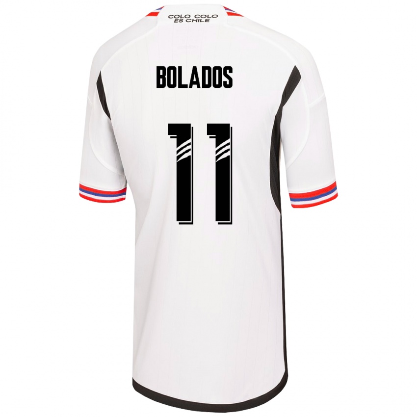 Hombre Camiseta Marcos Bolados #11 Blanco 1ª Equipación 2023/24 La Camisa Chile
