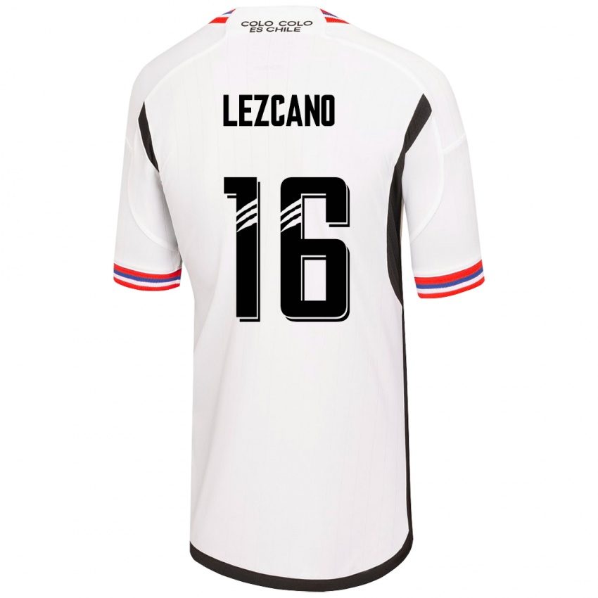 Hombre Camiseta Darío Lezcano #16 Blanco 1ª Equipación 2023/24 La Camisa Chile
