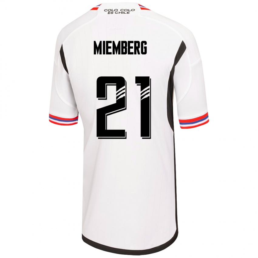 Hombre Camiseta Erick Wiemberg #21 Blanco 1ª Equipación 2023/24 La Camisa Chile