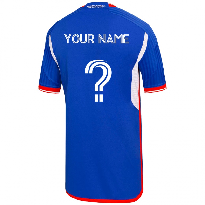 Hombre Camiseta Su Nombre #0 Azul 1ª Equipación 2023/24 La Camisa Chile