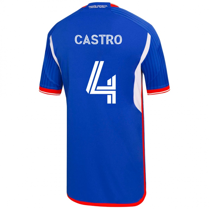 Hombre Camiseta José Ignacio Castro #4 Azul 1ª Equipación 2023/24 La Camisa Chile