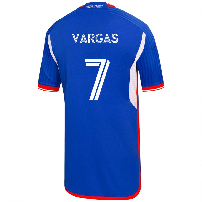 Hombre Camiseta Jeisson Vargas #7 Azul 1ª Equipación 2023/24 La Camisa Chile