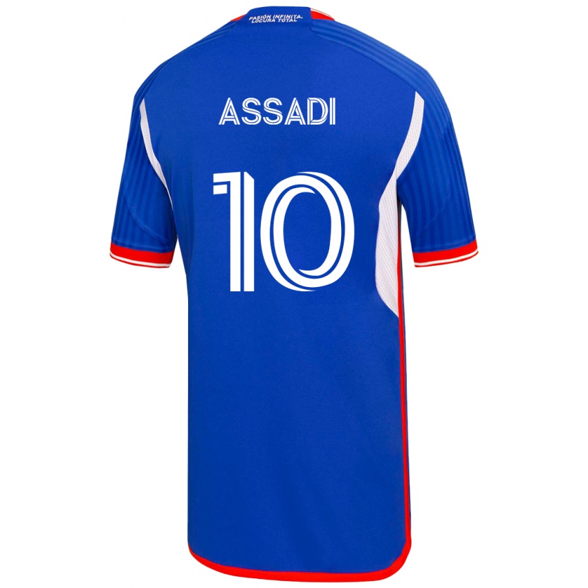 Hombre Camiseta Lucas Assadi #10 Azul 1ª Equipación 2023/24 La Camisa Chile