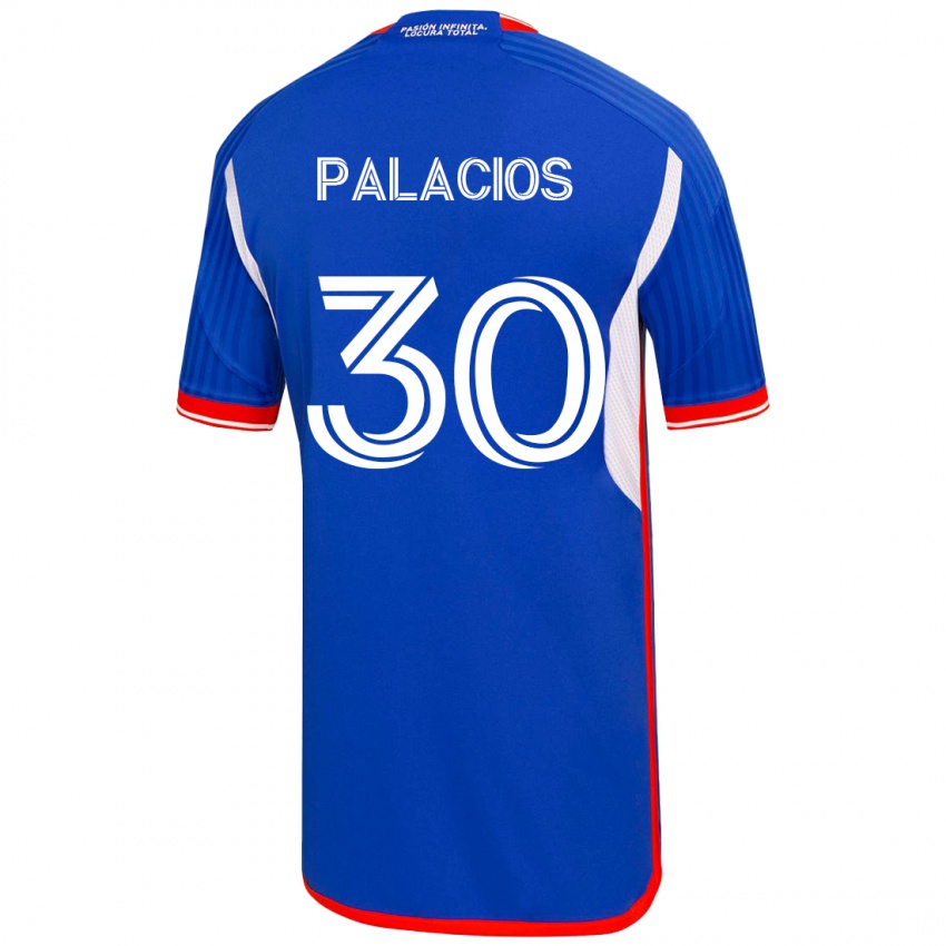 Hombre Camiseta Cristian Palacios #30 Azul 1ª Equipación 2023/24 La Camisa Chile