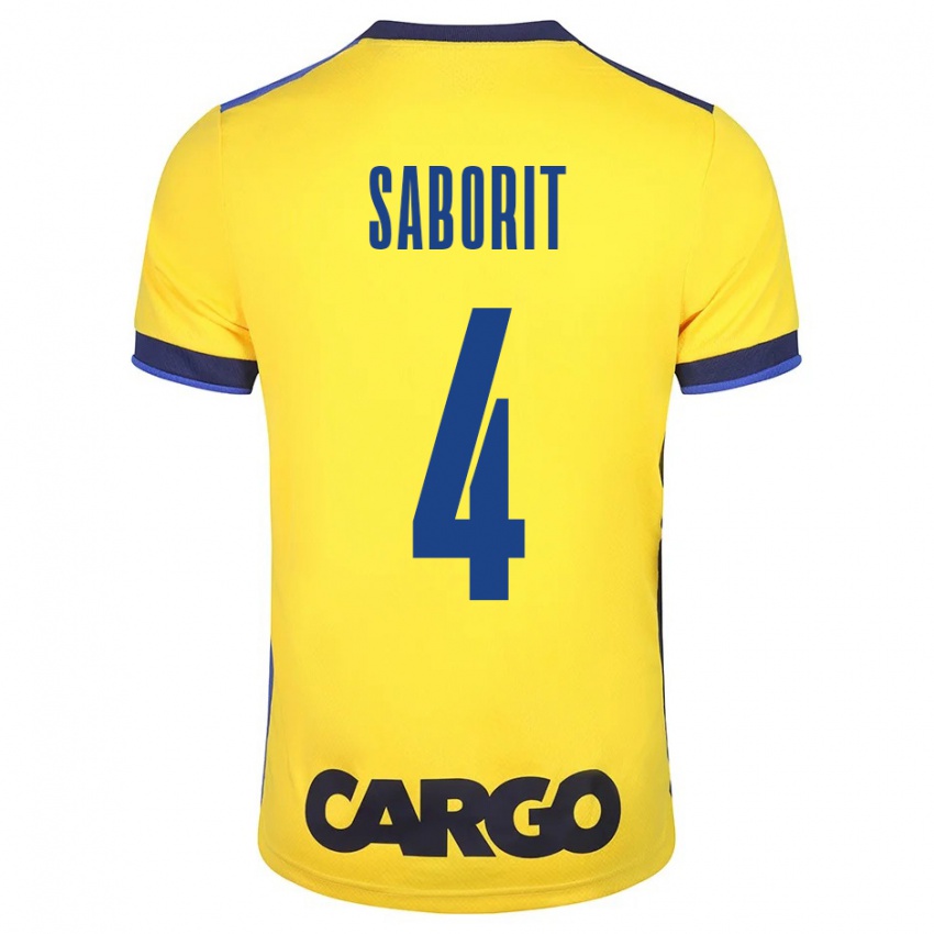 Hombre Camiseta Enric Saborit #4 Amarillo 1ª Equipación 2023/24 La Camisa Chile