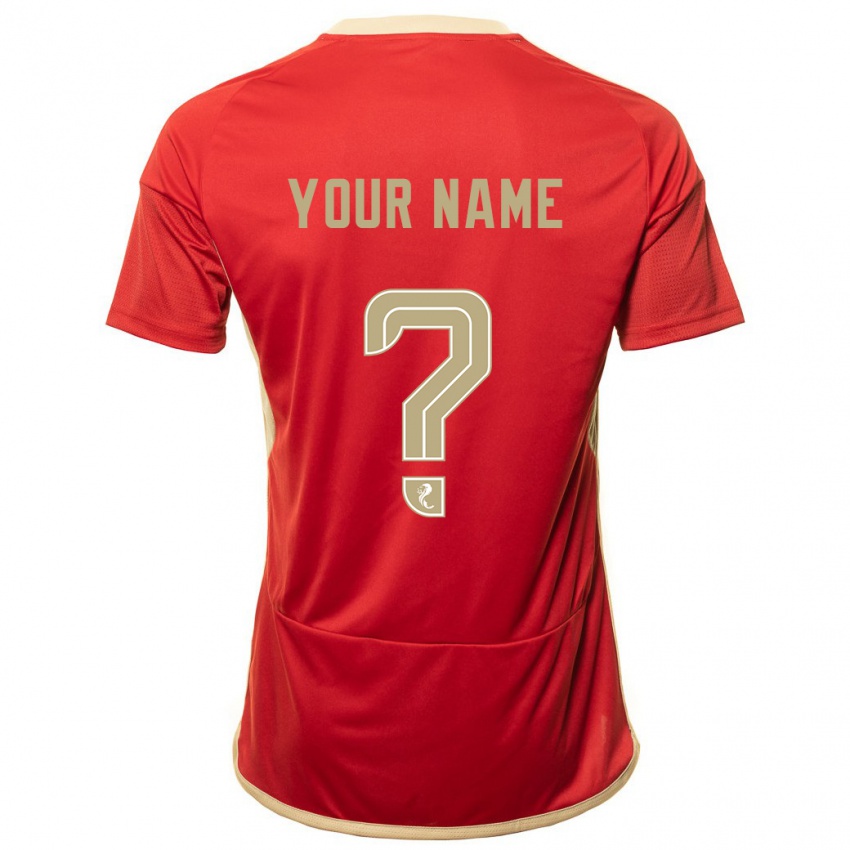 Hombre Camiseta Su Nombre #0 Rojo 1ª Equipación 2023/24 La Camisa Chile