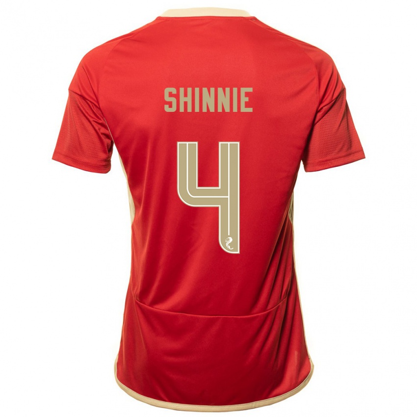 Hombre Camiseta Graeme Shinnie #4 Rojo 1ª Equipación 2023/24 La Camisa Chile