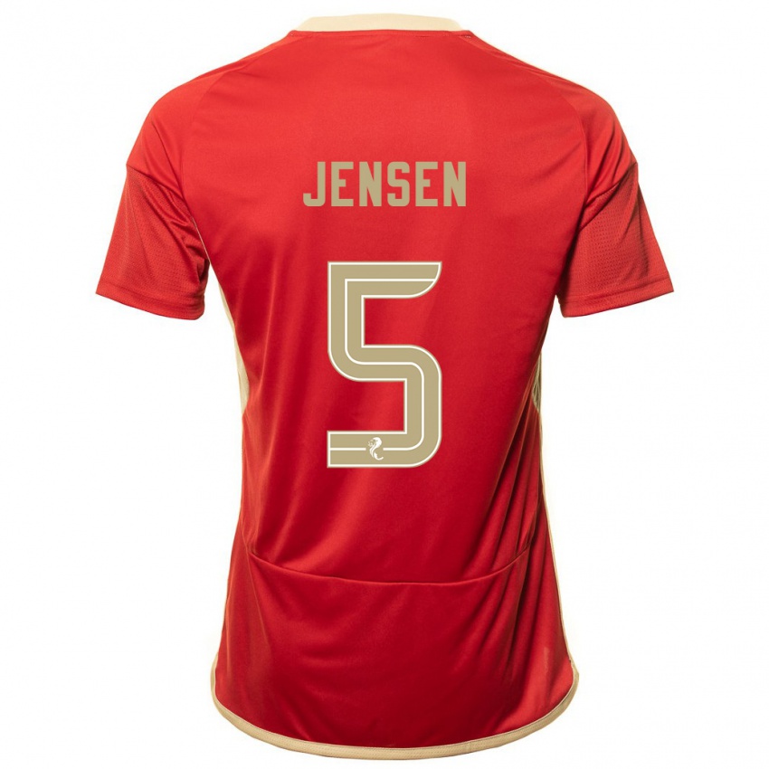 Hombre Camiseta Richard Jensen #5 Rojo 1ª Equipación 2023/24 La Camisa Chile